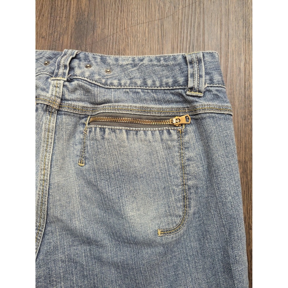 VTG Tommy Hilfiger Jeans Womens 10 Blue Light Wash Straight Zip Pocket Denim Y2K - Picture 12 of 16